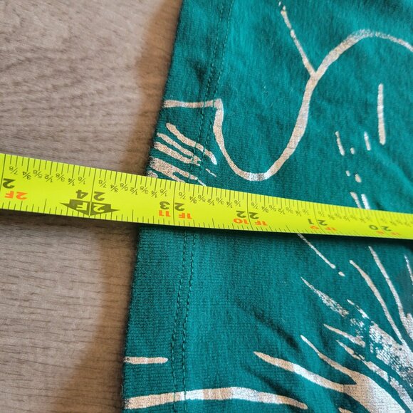 St. Johns Bay Green Floral Graphic Short Sleeve T-Shirt Womens L 100% Cotton Cas - Picture 5 of 6